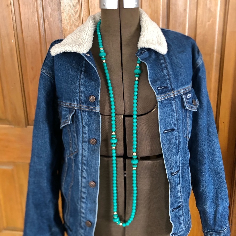 Vtg 80s Style Turquoise Beaded Necklace
